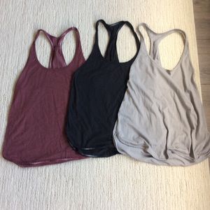 LULULEMON 3 tops size 8